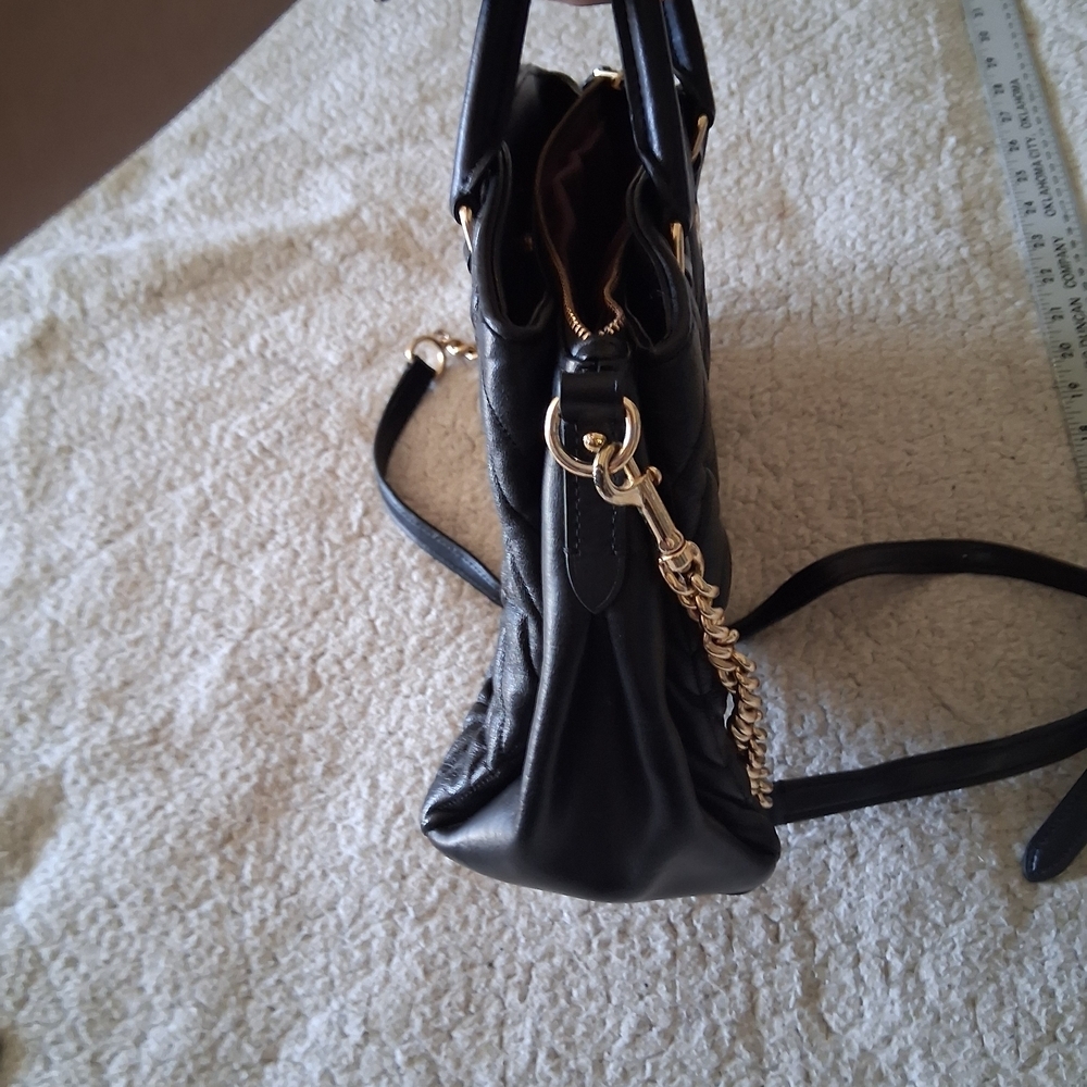 Coach Black Quilted Crossbody Bag with Gold Chain - Picture 9 of 16